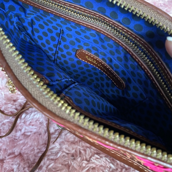 Rebecca Minkoff Neon Pink Brown Woven M.A.C. Bag - Picture 2 of 5